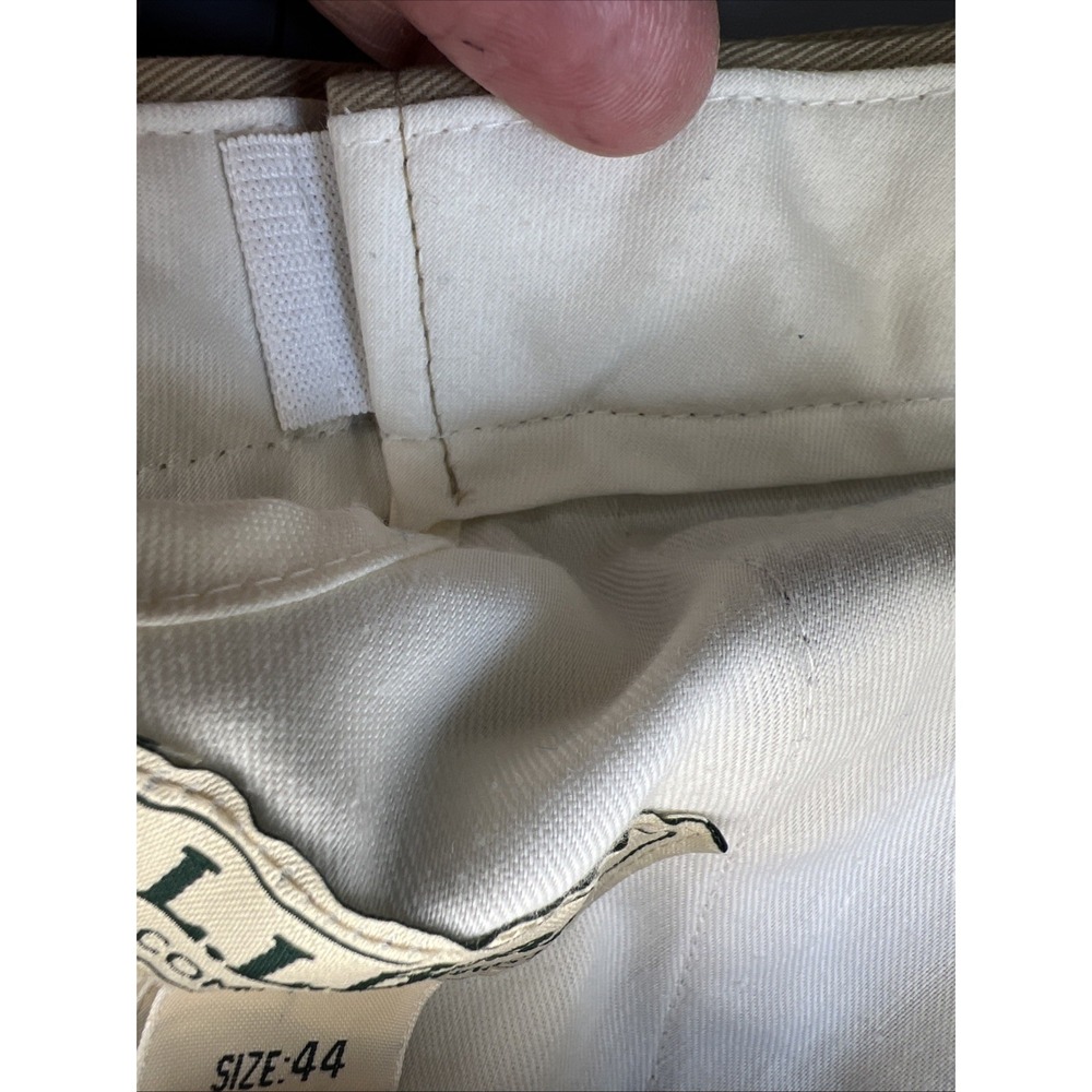 LL Bean Chino Shorts Mens 44 Khaki Flat Front Comfort Elastic Waist Preppy 3XL - Picture 8 of 13